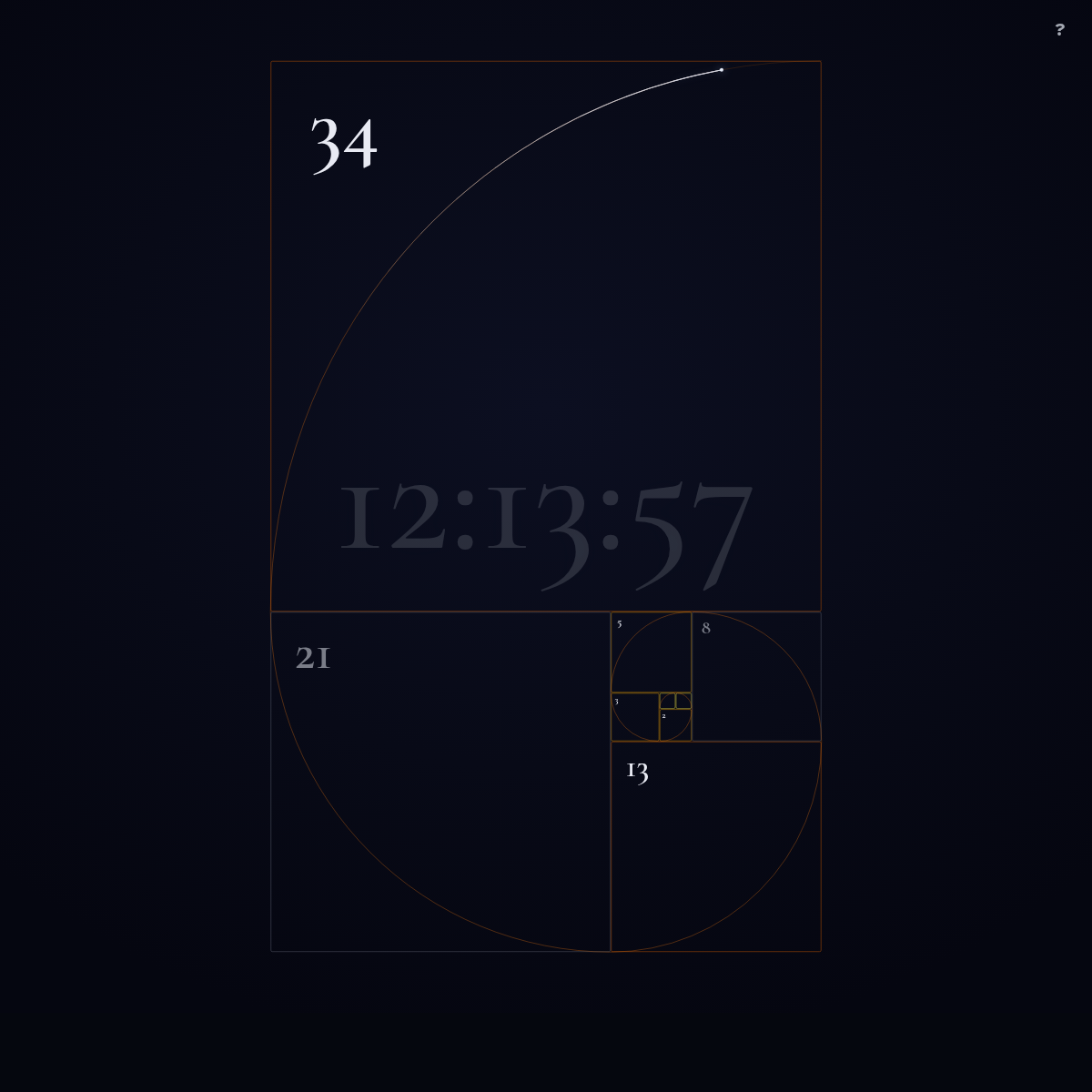The Fibonacci clock — the time encoded in a Fibonacci spiral