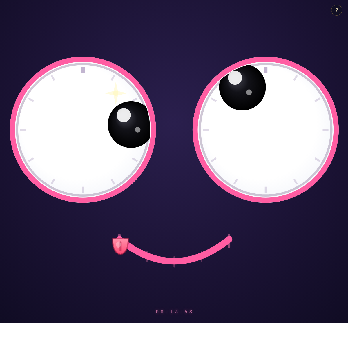The Googly clock — wandering eyes that point at the time