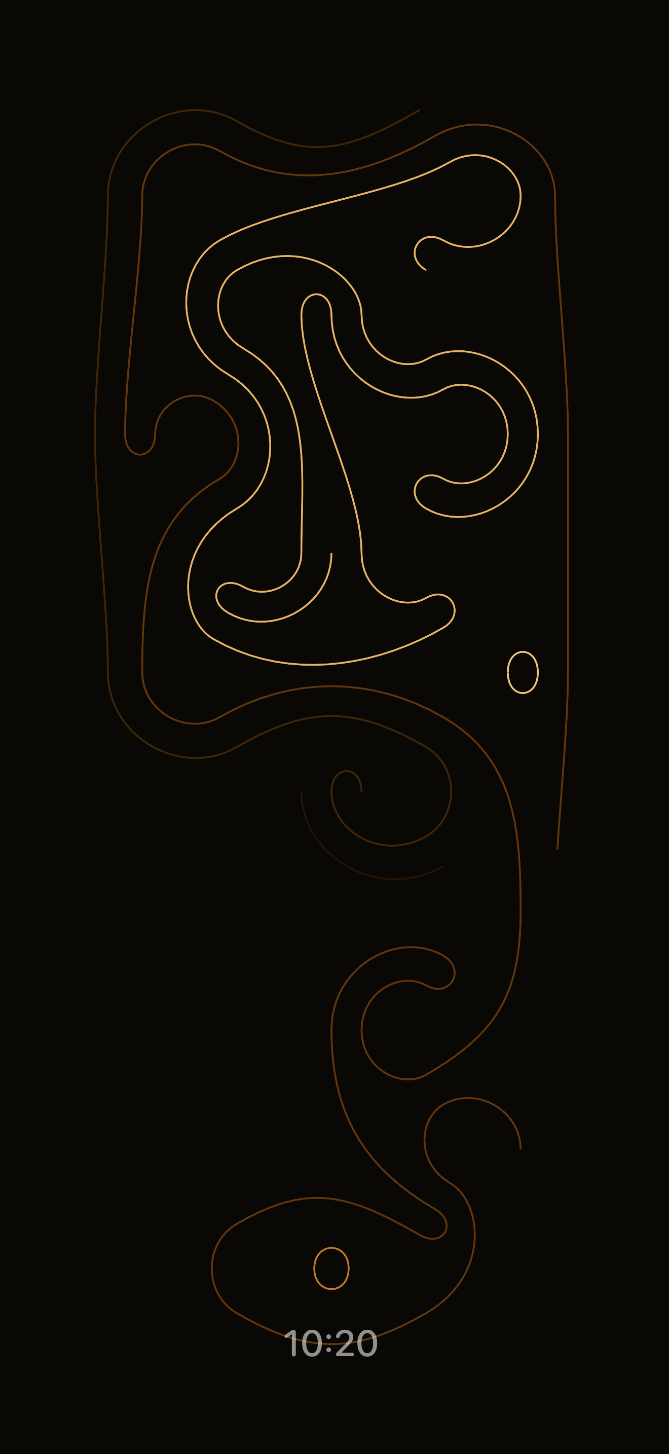 Ambient Time on iPhone showing the generative Mandaza face