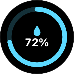 Rain — circular layout with sample content