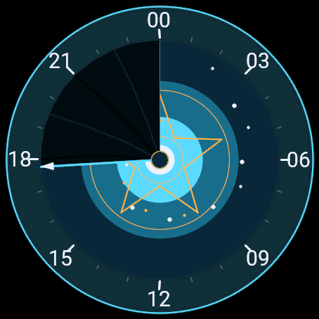 Doom Iris on a round Garmin display. A 24-hour summoning seal that opens as the day advances.