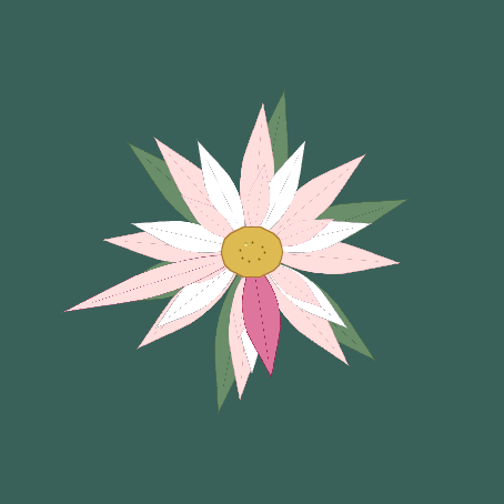 Lotus Clock on a round Garmin display. Pointed petals gather around a golden seed pod.