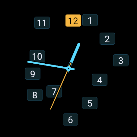 Off Kilter on a round Garmin watch, with precise hands and displaced hour markers.