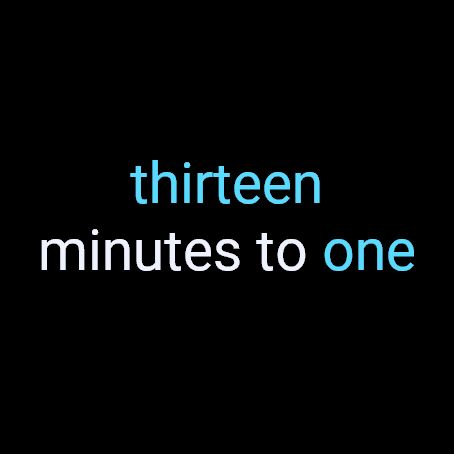Spoken on a round Garmin watch, with the time written in white and magenta words.