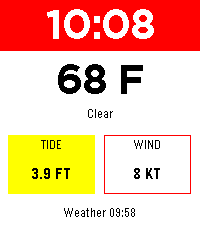 Coast Almanac on a supported Pebble display.