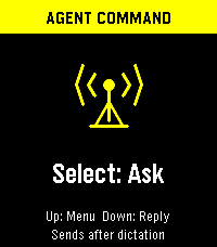 Agent Command home screen with an antenna icon on Pebble Time 2