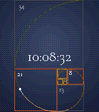 Fibonacci Time on a supported Pebble display.
