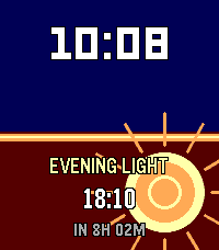 Golden Hour on a supported Pebble display.