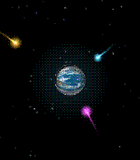 Meteor Strike on a supported Pebble display.