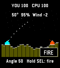 Pocket Artillery on Pebble Time 2.