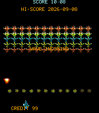 Space Enragers on a Pebble display