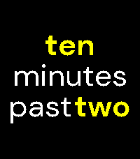 Spoken running on a color Pebble with the time set in white and magenta words.